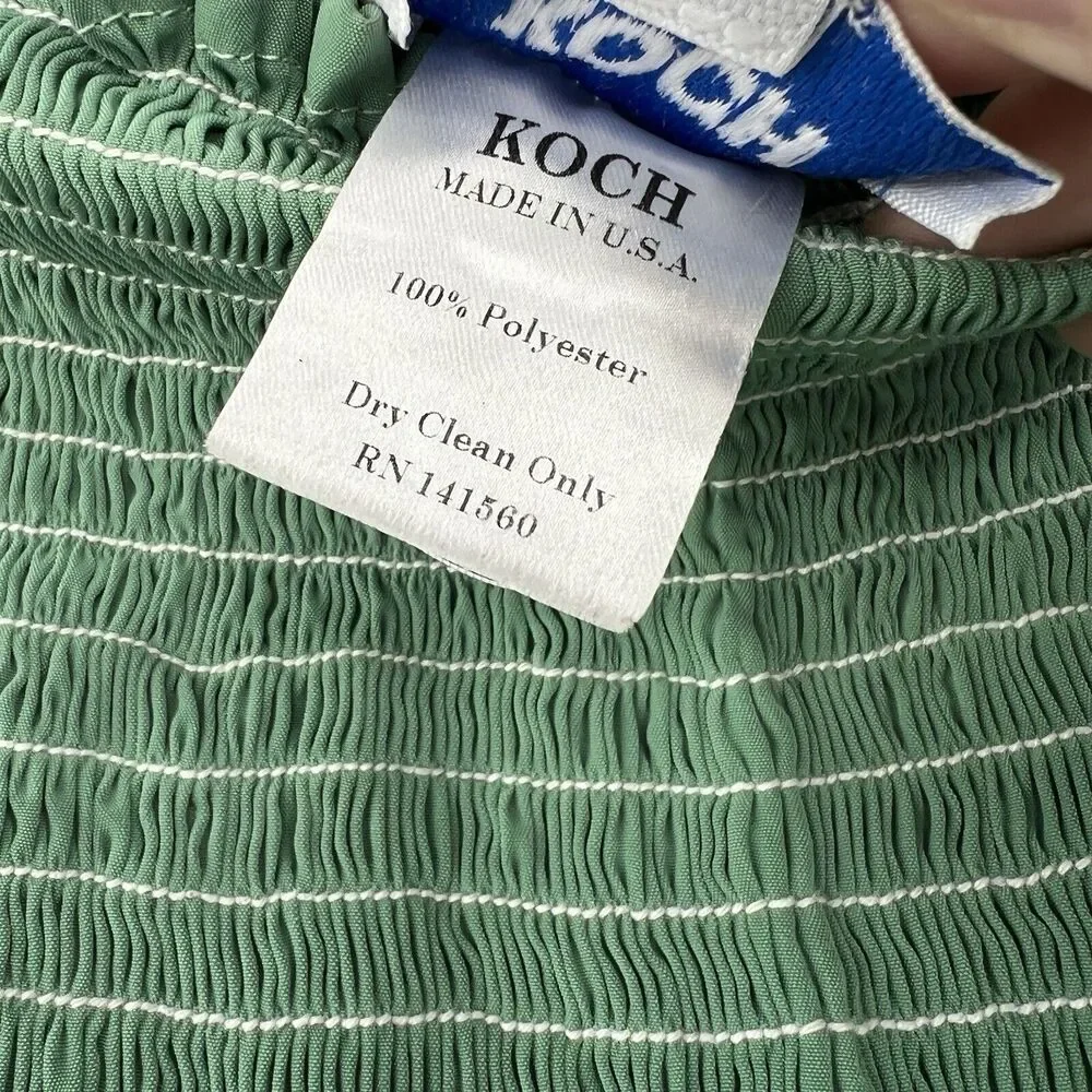 KOCH Erica Shorts Women's Size XS Skirt Skort Pleated Green Pull On Smocked Boho - Picture 9 of 9